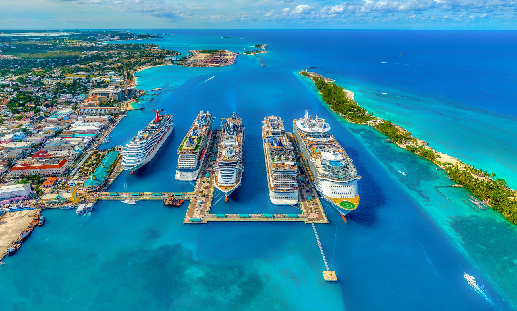 Cruise ship sailing on open water